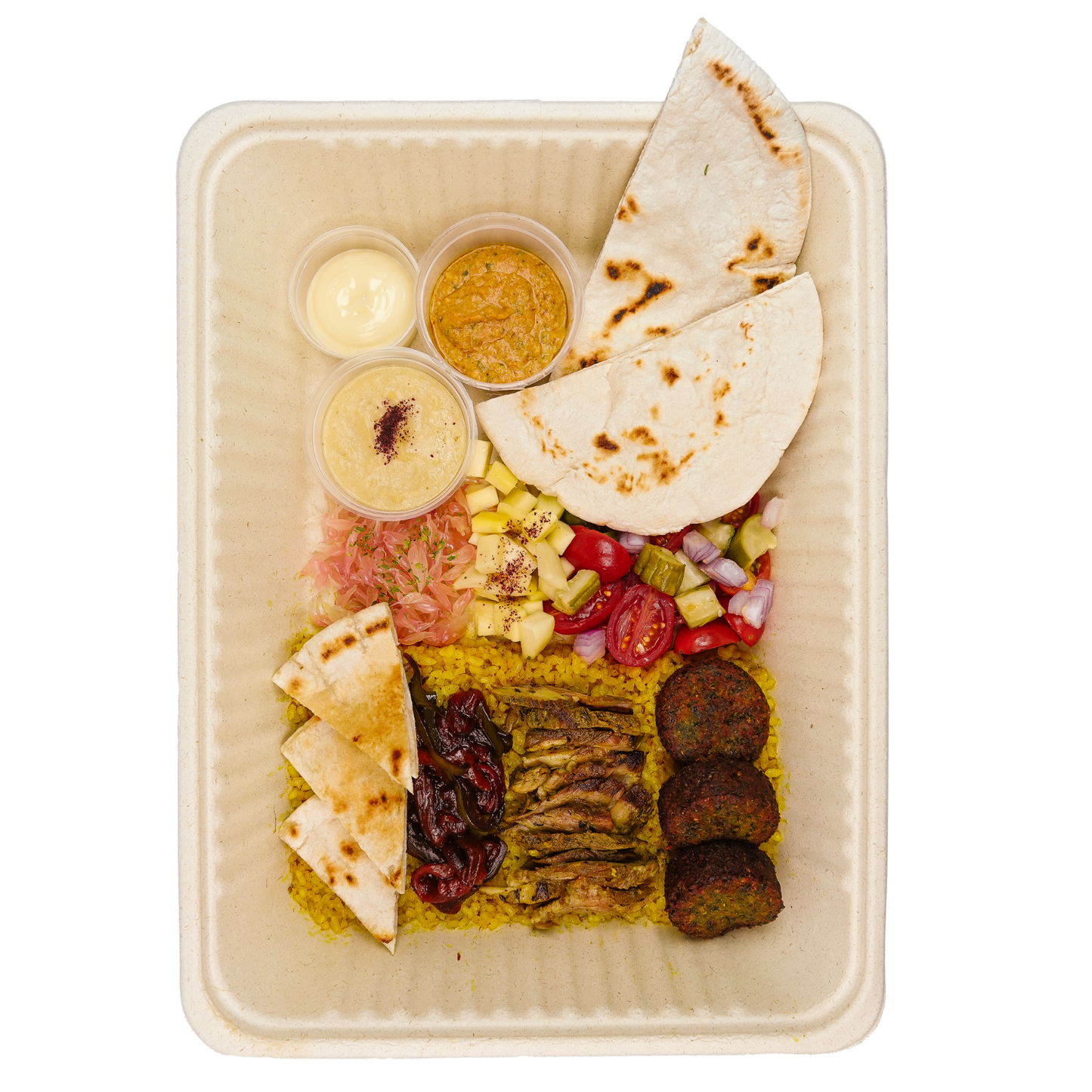 Falafel + Beef Gyro Platter