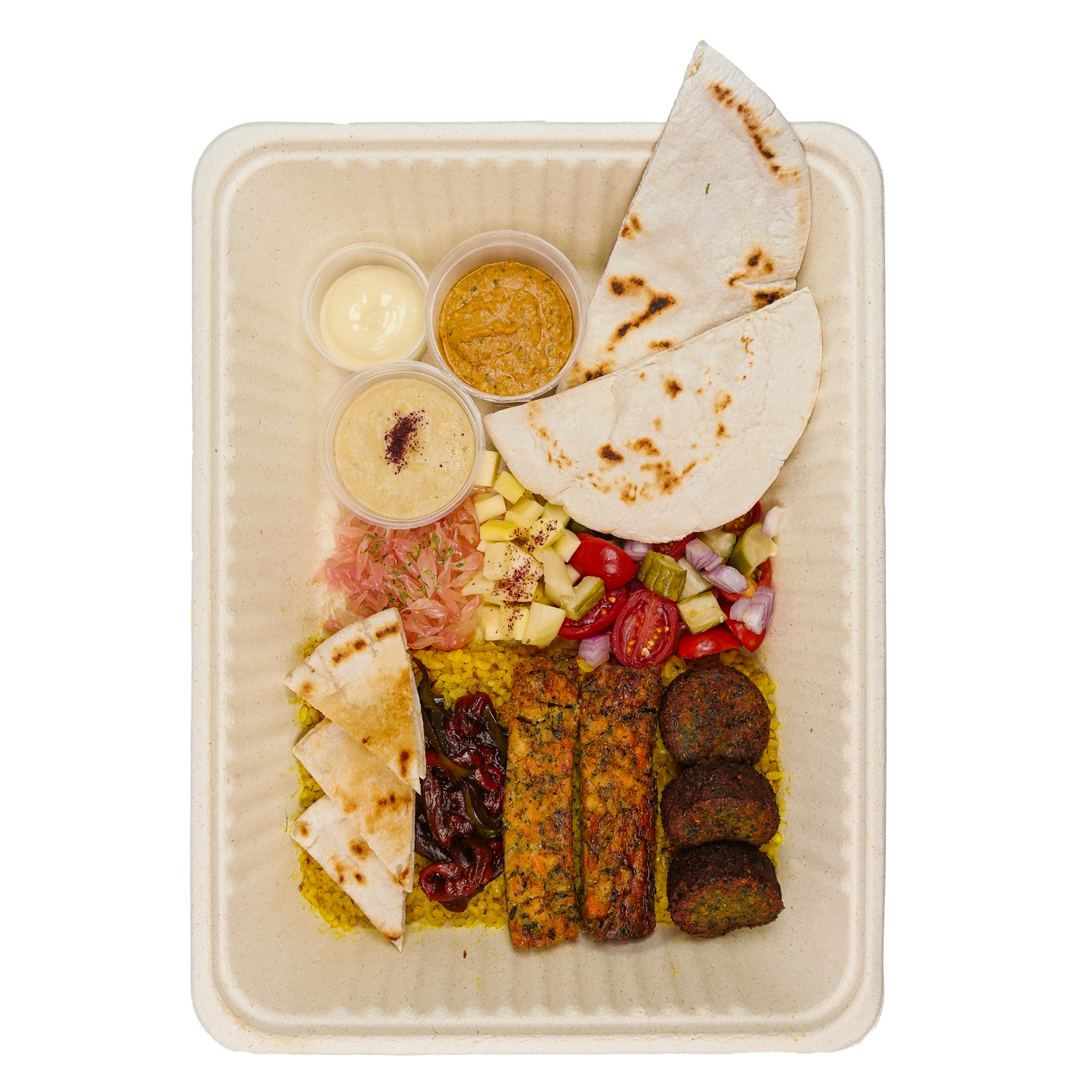 Falafel + Salmon Kofta Platter