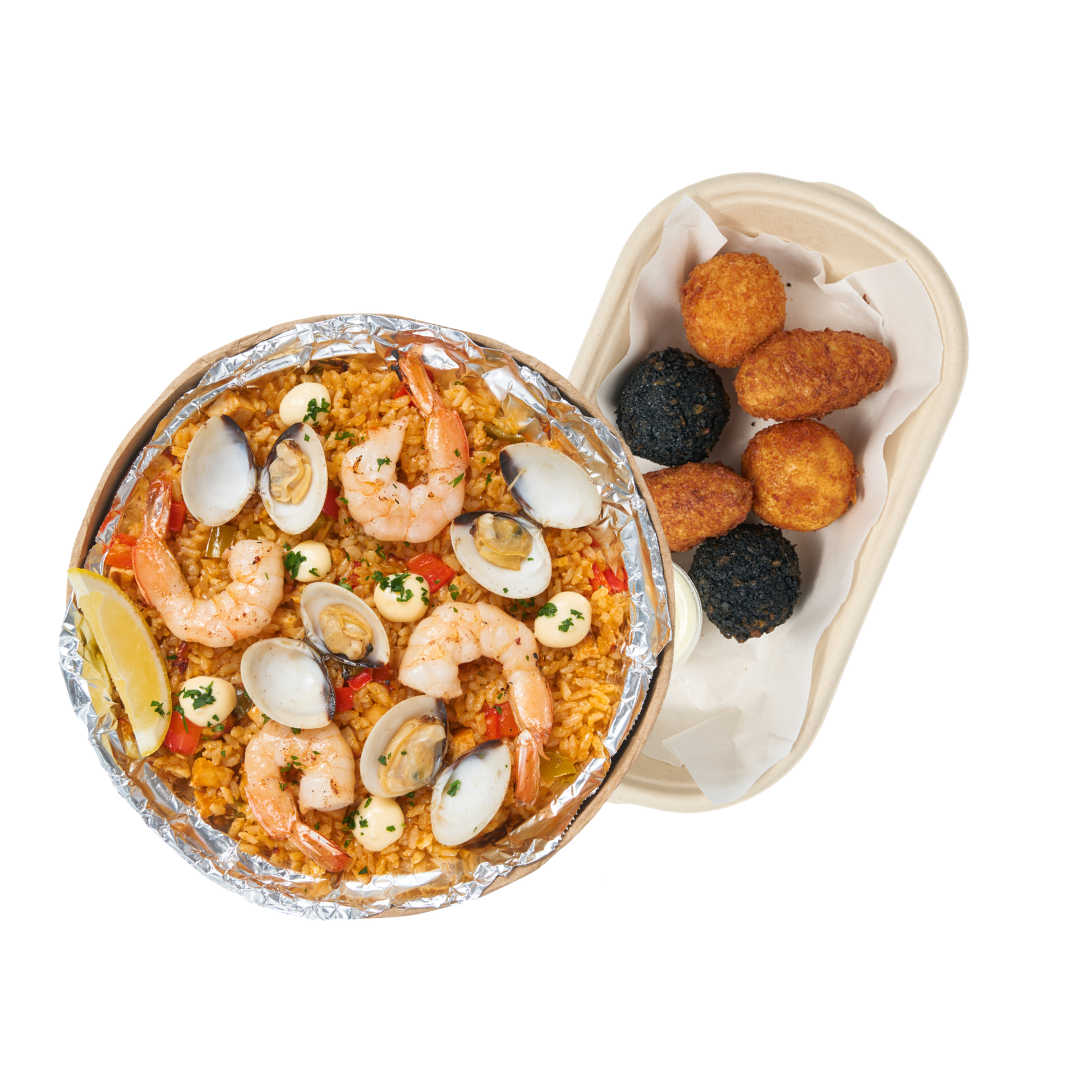 Better Together: Paella Mixta + Croquetas Mixtas (2 - 3pax) - Pacific Bay Eats
