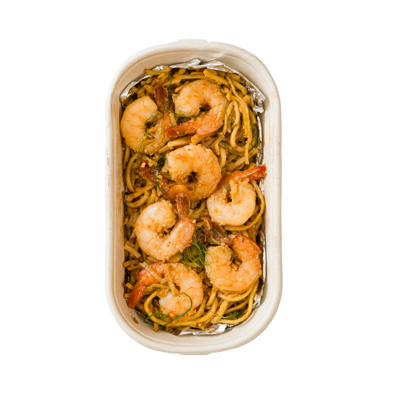 Garlic Noodles with Jumbo Shrimp (Large) - Pacific Bay Eats