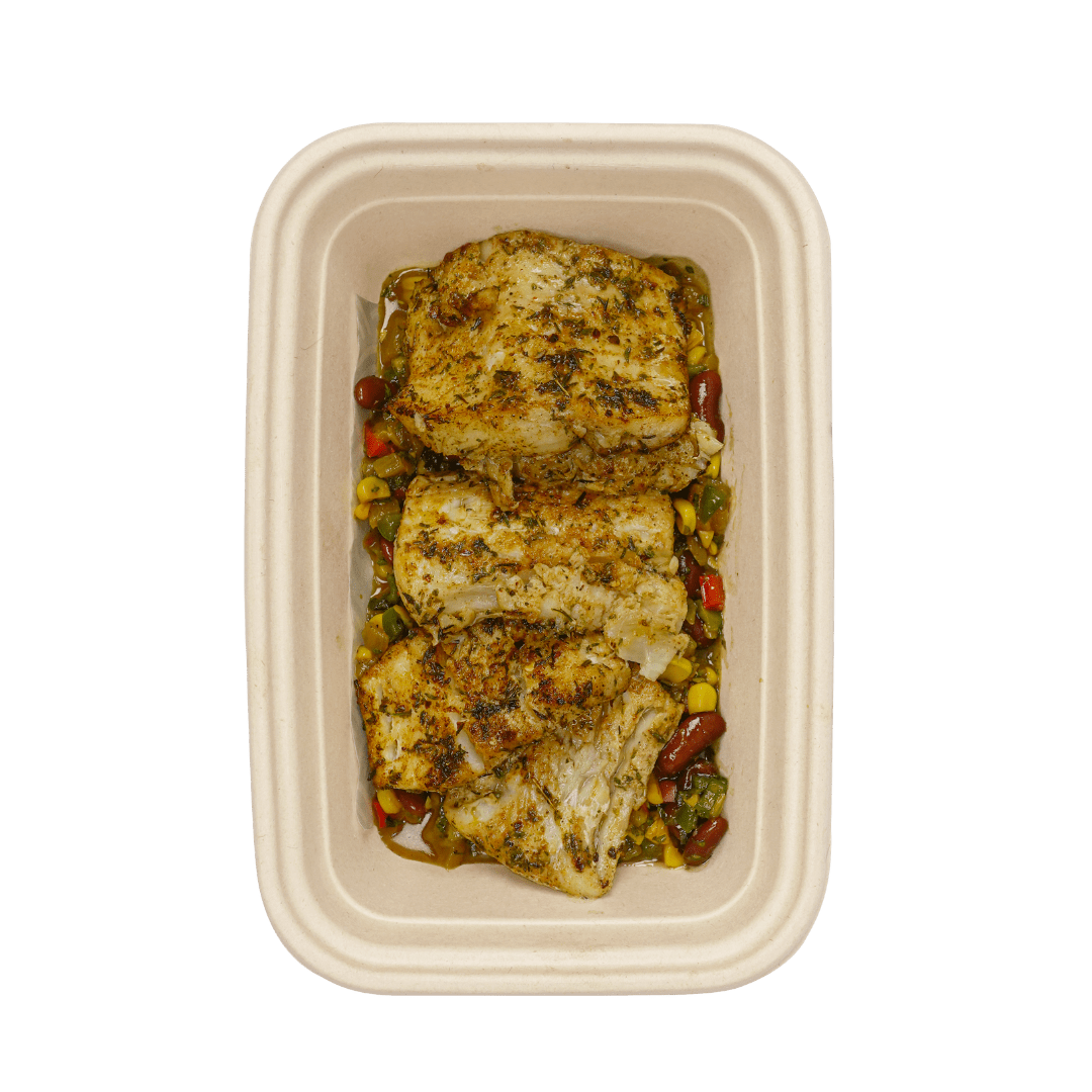 Jerk Cod Fillet with Pineapple Bean Salsa - Pacific Bay Eats