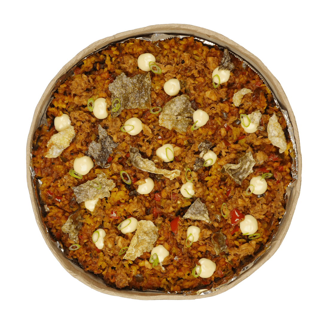 Salmon Sisig Paella - Pacific Bay Eats