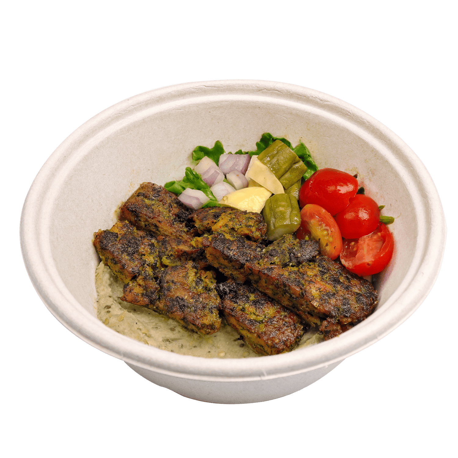 Seafood Kofta with Mediterranean Salad - Pacific Bay Eats